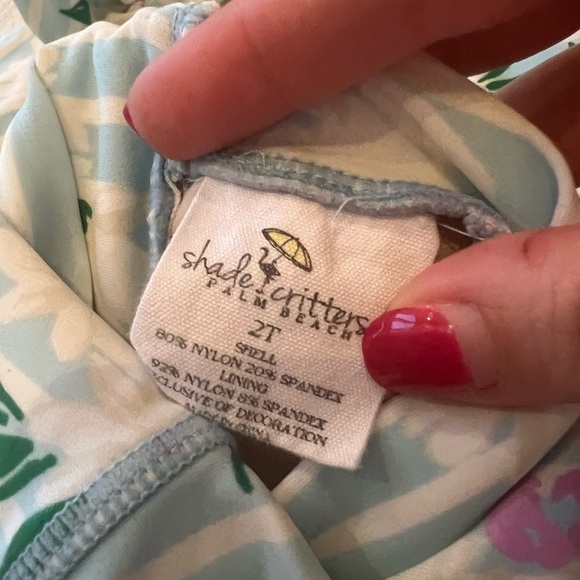 Shade Critters Girl Floral Striped Long Sleeve Swimsuit in size 2T - Picture 4 of 4